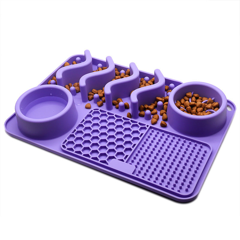 KFX-5167037 Multifunctional Silicone Pet Licking Mat for Dogs and Puppies - Slow Feeder with Various Textures