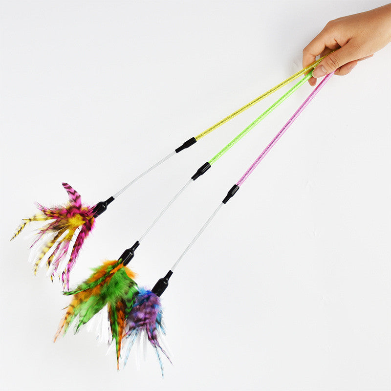 KFX-5167677 Cat Feather Spiral Stick with Paper Wool for Playtime Fun