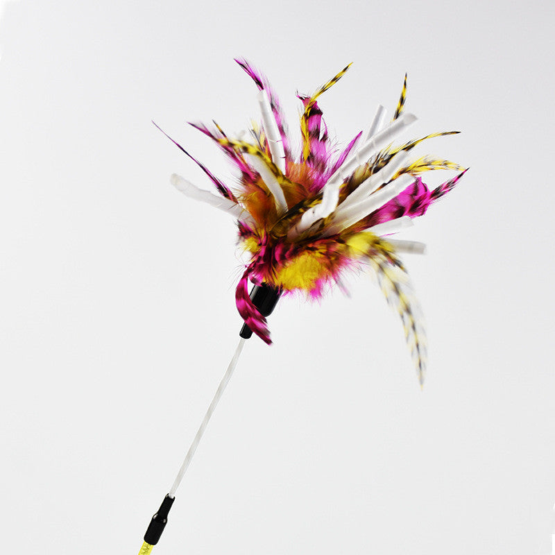 KFX-5167677 Cat Feather Spiral Stick with Paper Wool for Playtime Fun