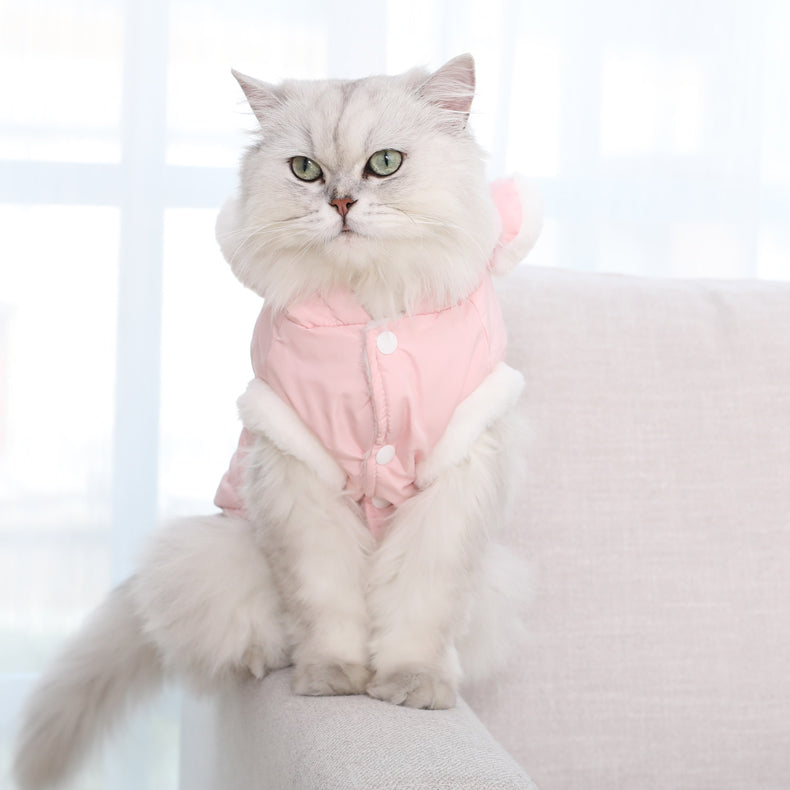 KFX-5169213 Soft Velvet Princess Cat Flannel Outfit in Blue for Pets