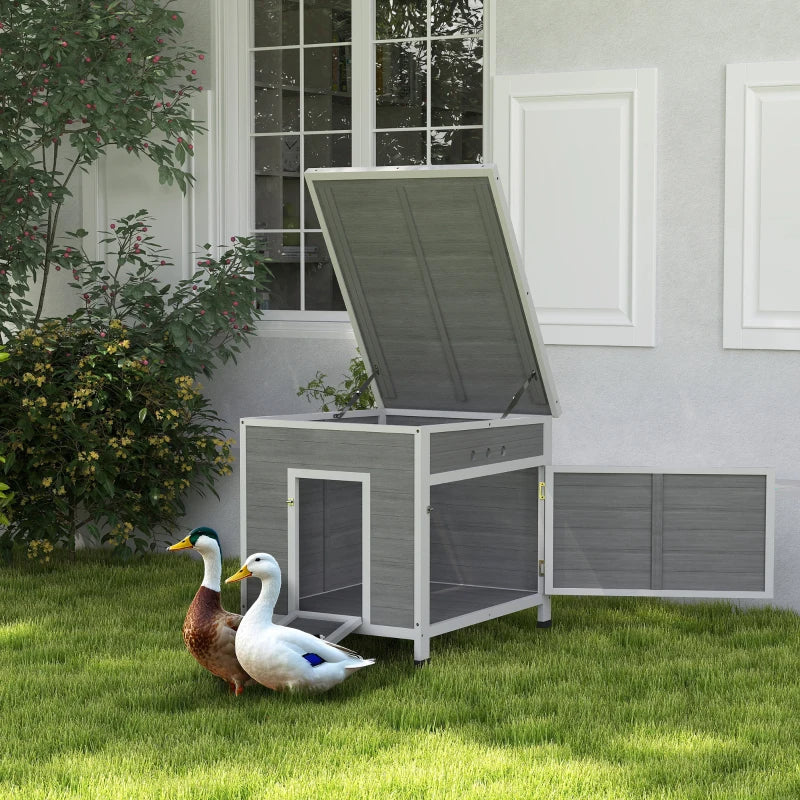 KFX-5170493 Spacious Duck Coop with Openable Roof and Removable Floor for Easy Cleaning