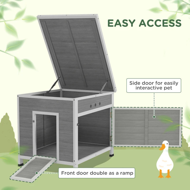 KFX-5170493 Spacious Duck Coop with Openable Roof and Removable Floor for Easy Cleaning