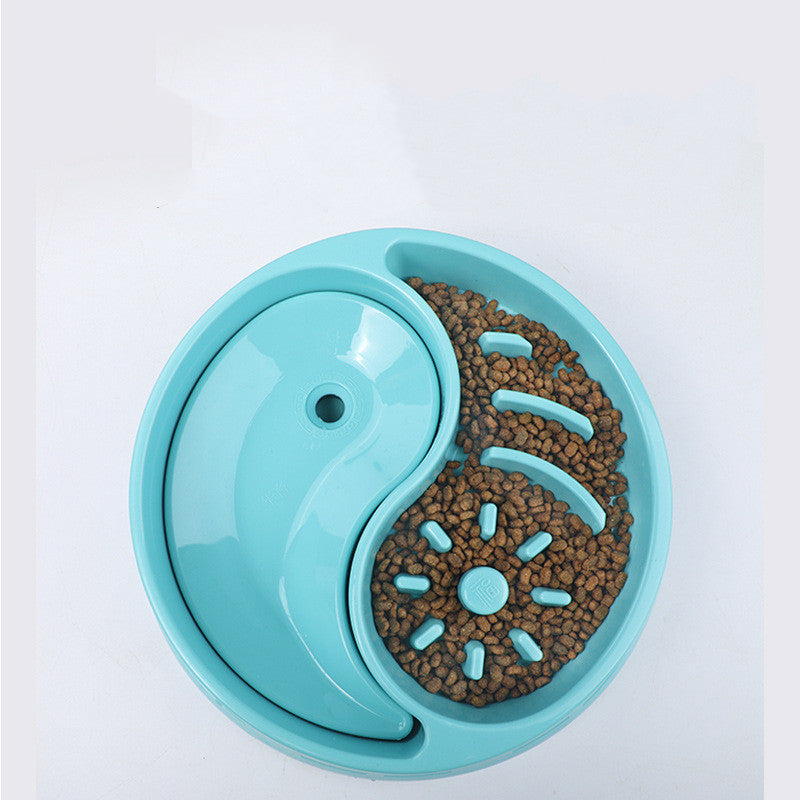 KFX-5170621 Anti-Choke Food and Water Bowl for Dogs and Cats - 1600ML Water & 600ML Food Capacity, PP Material, Blue/Pink