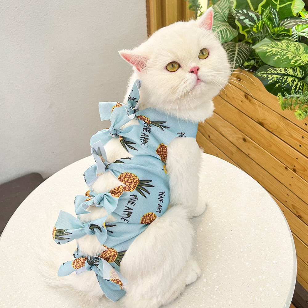 KFX-5172413 Lace-Up Post-Operation Cat Sterilization Clothing - Available in Various Colors and Sizes