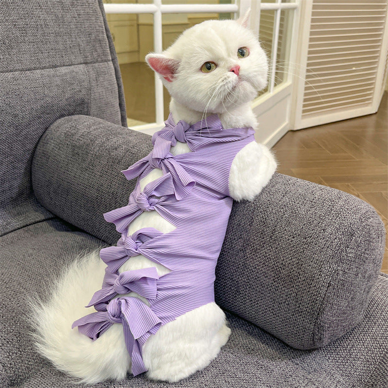KFX-5172413 Lace-Up Post-Operation Cat Sterilization Clothing - Available in Various Colors and Sizes