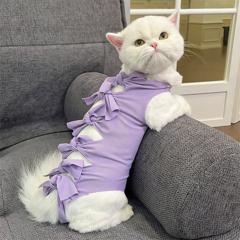 KFX-5172413 Lace-Up Post-Operation Cat Sterilization Clothing - Available in Various Colors and Sizes
