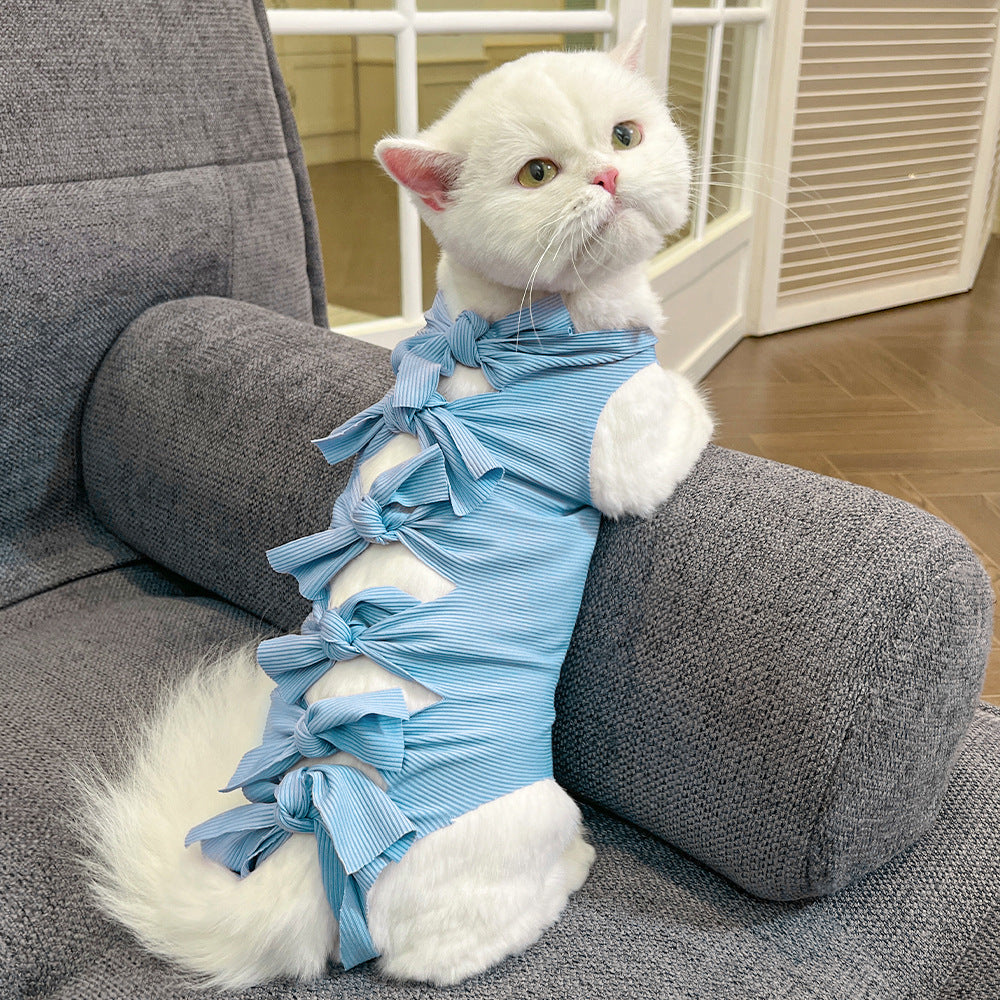 KFX-5172413 Lace-Up Post-Operation Cat Sterilization Clothing - Available in Various Colors and Sizes