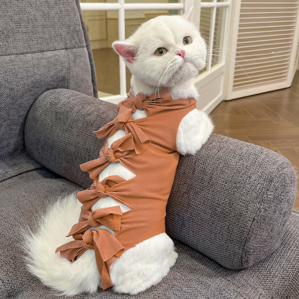 KFX-5172413 Lace-Up Post-Operation Cat Sterilization Clothing - Available in Various Colors and Sizes