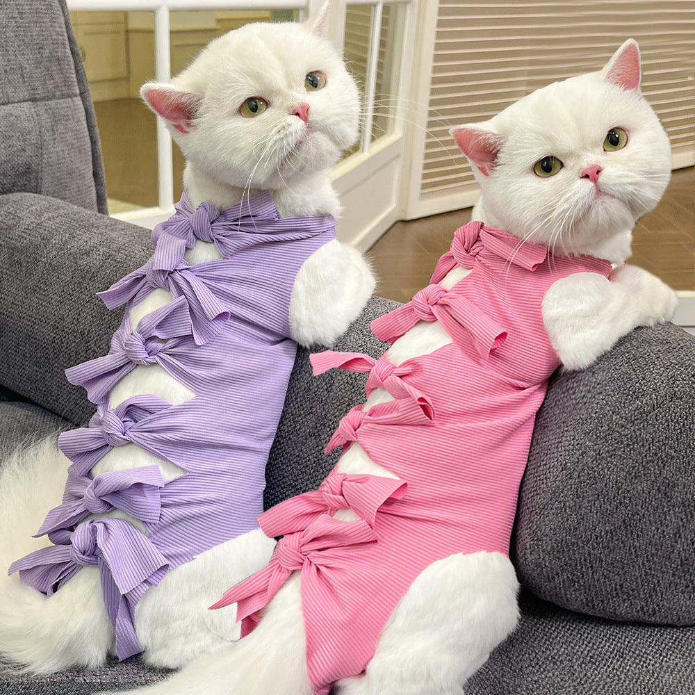 KFX-5172413 Lace-Up Post-Operation Cat Sterilization Clothing - Available in Various Colors and Sizes
