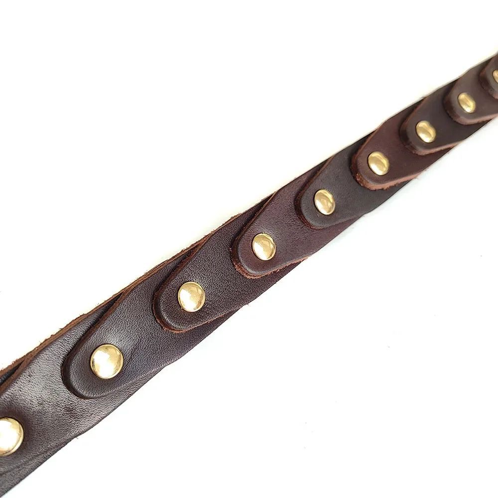KFX-5174589 Genuine Leather Dog Collar with Durable Buckle for French Bulldogs, Schnauzers, and Other Breeds