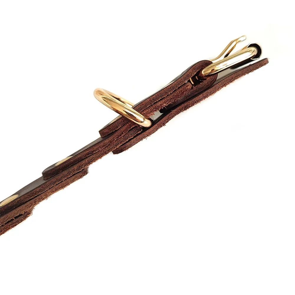 KFX-5174589 Genuine Leather Dog Collar with Durable Buckle for French Bulldogs, Schnauzers, and Other Breeds