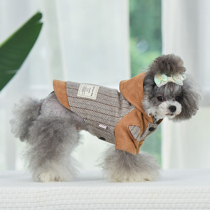 KFX-5174973 Warm Cotton Dog and Cat Coat for Autumn and Winter - Two-Legged Japanese/Korean Style Clothing