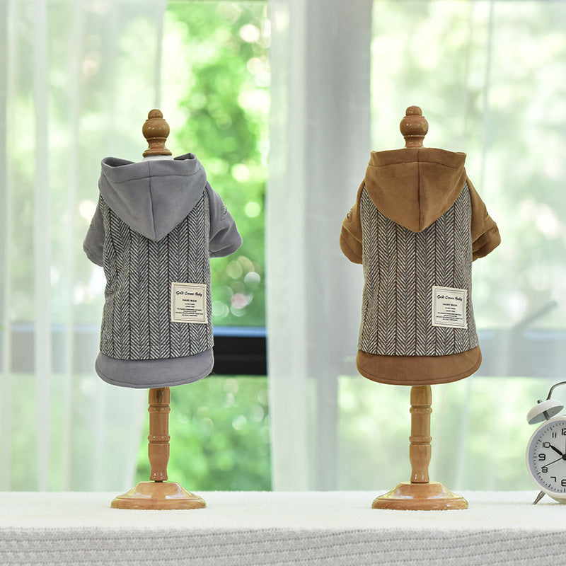 KFX-5174973 Warm Cotton Dog and Cat Coat for Autumn and Winter - Two-Legged Japanese/Korean Style Clothing