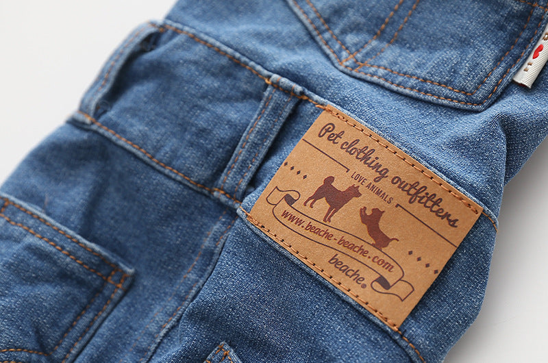 KFX-5178173 Denim Blue Comfortable Stretch Overalls with Pet Suspenders in Sizes S to XXL