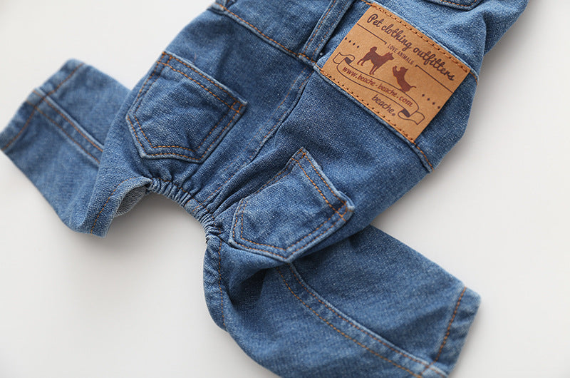 KFX-5178173 Denim Blue Comfortable Stretch Overalls with Pet Suspenders in Sizes S to XXL