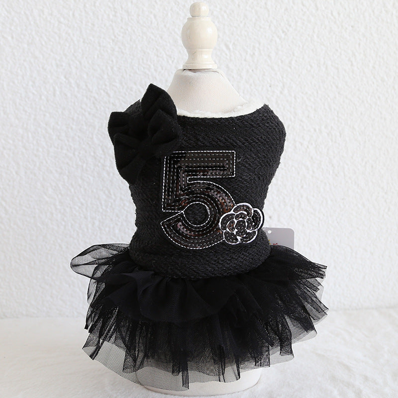 KFX-5178941 Double Bow Flower Shape Cotton Skirt for Small Dogs - Available in Multiple Colors