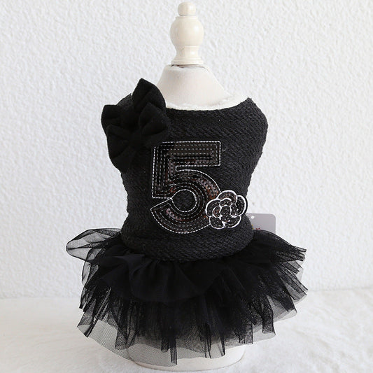 KFX-5178941 Double Bow Flower Shape Cotton Skirt for Small Dogs - Available in Multiple Colors