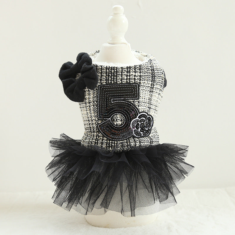 KFX-5178941 Double Bow Flower Shape Cotton Skirt for Small Dogs - Available in Multiple Colors