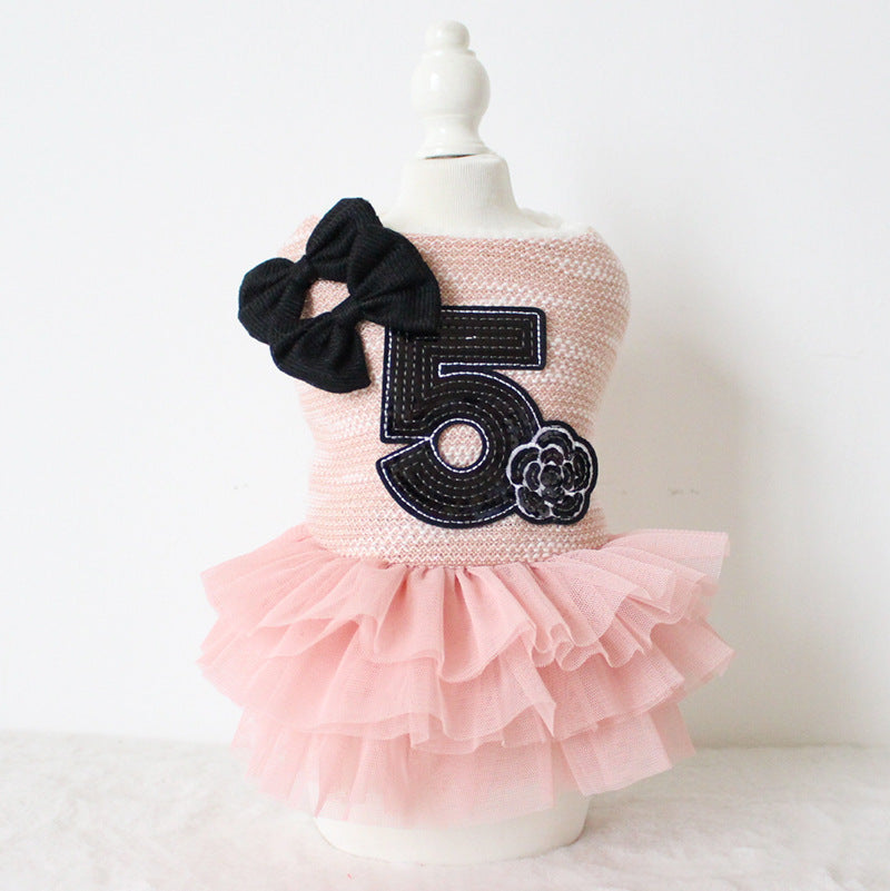 KFX-5178941 Double Bow Flower Shape Cotton Skirt for Small Dogs - Available in Multiple Colors