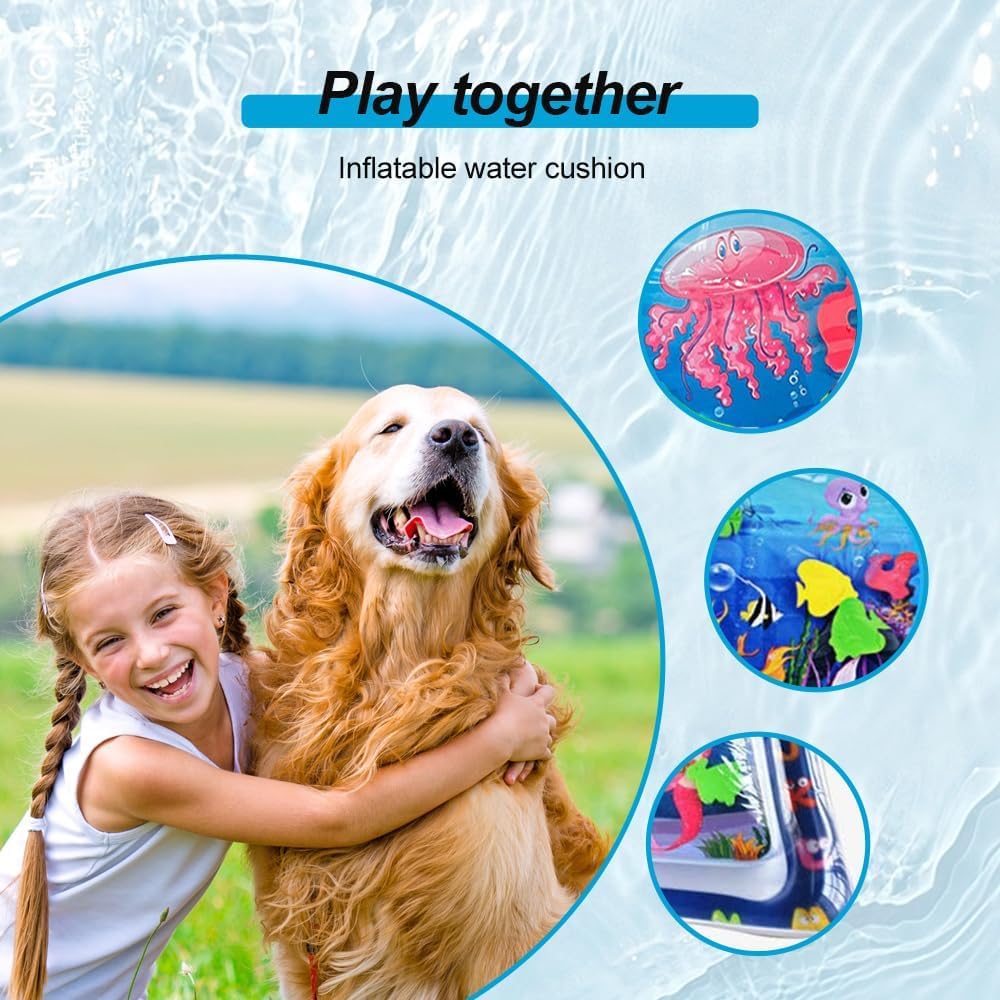 KFX-5179837 Sensor-Activated Thickened Water Play Mat for Cats – Inflatable Sensory Playtime Mat