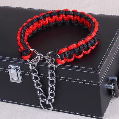 KFX-5180349 Leather Pet Necklace for Medium and Large Dogs - Geometric Design, Available in Multiple Colors