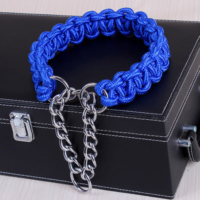 KFX-5180349 Leather Pet Necklace for Medium and Large Dogs - Geometric Design, Available in Multiple Colors