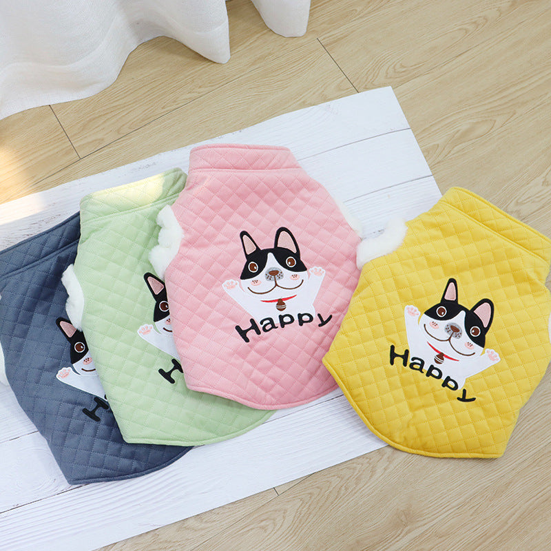 KFX-5180733 Plush Cotton Dog Vest in Candy Colors for New Year Celebrations