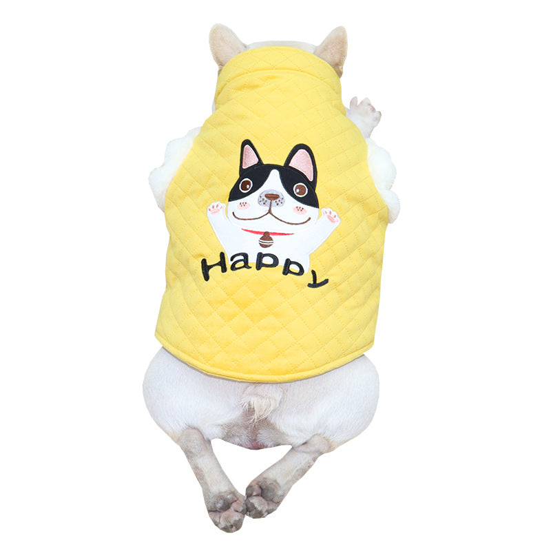KFX-5180733 Plush Cotton Dog Vest in Candy Colors for New Year Celebrations