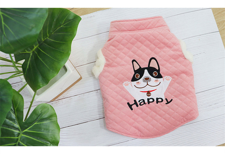 KFX-5180733 Plush Cotton Dog Vest in Candy Colors for New Year Celebrations