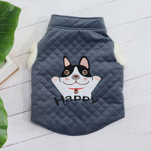 KFX-5180733 Plush Cotton Dog Vest in Candy Colors for New Year Celebrations