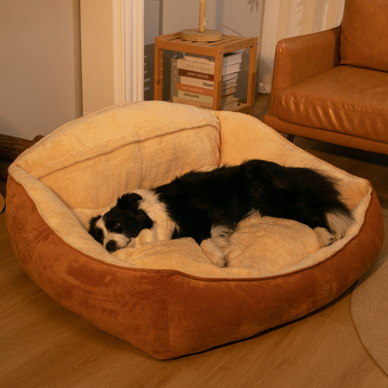 KFX-5182397 Large Dog Bed with Removable Washable Mattress for Winter Comfort