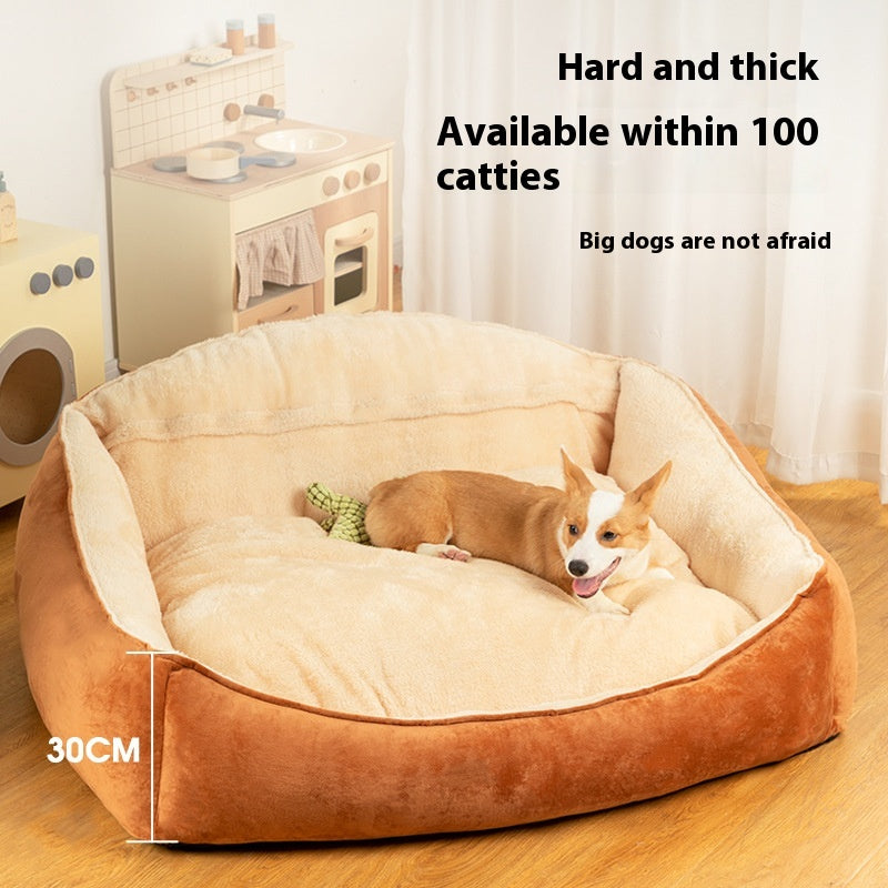 KFX-5182397 Large Dog Bed with Removable Washable Mattress for Winter Comfort