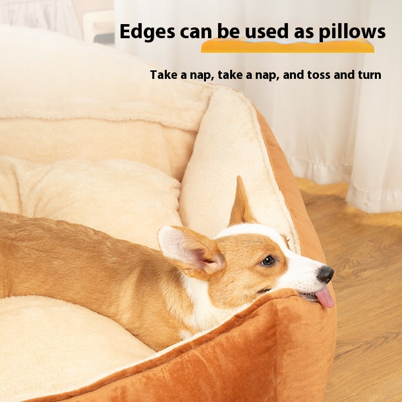 KFX-5182397 Large Dog Bed with Removable Washable Mattress for Winter Comfort
