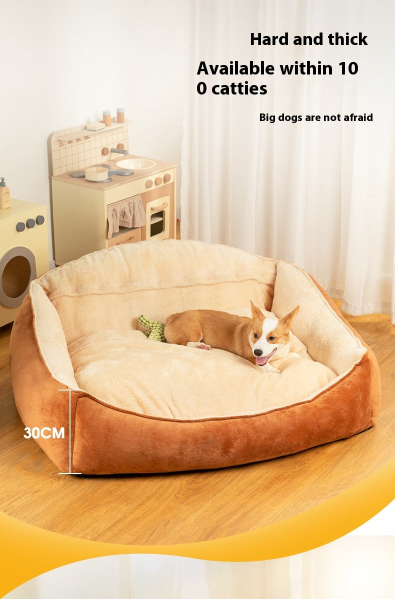 KFX-5182397 Large Dog Bed with Removable Washable Mattress for Winter Comfort