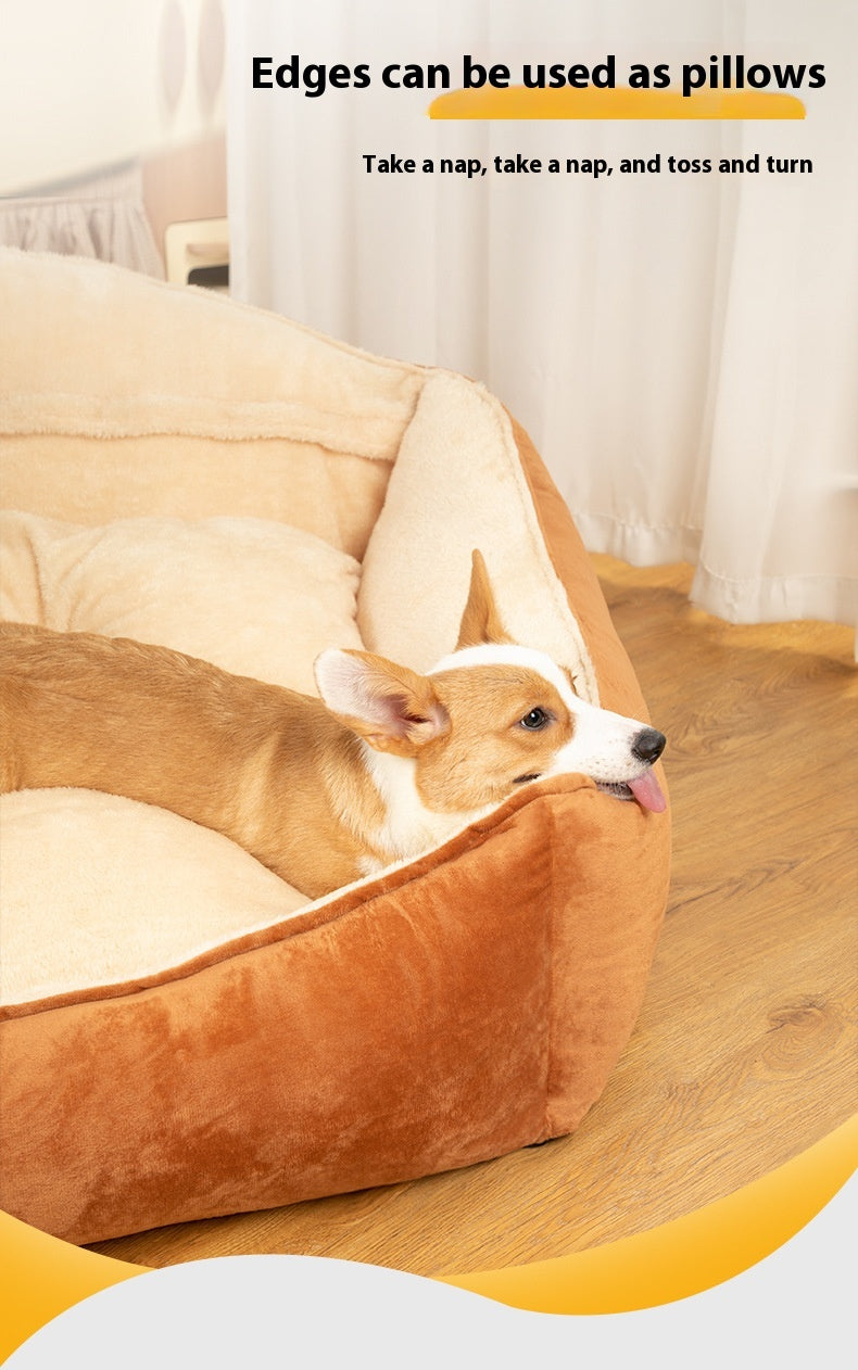 KFX-5182397 Large Dog Bed with Removable Washable Mattress for Winter Comfort