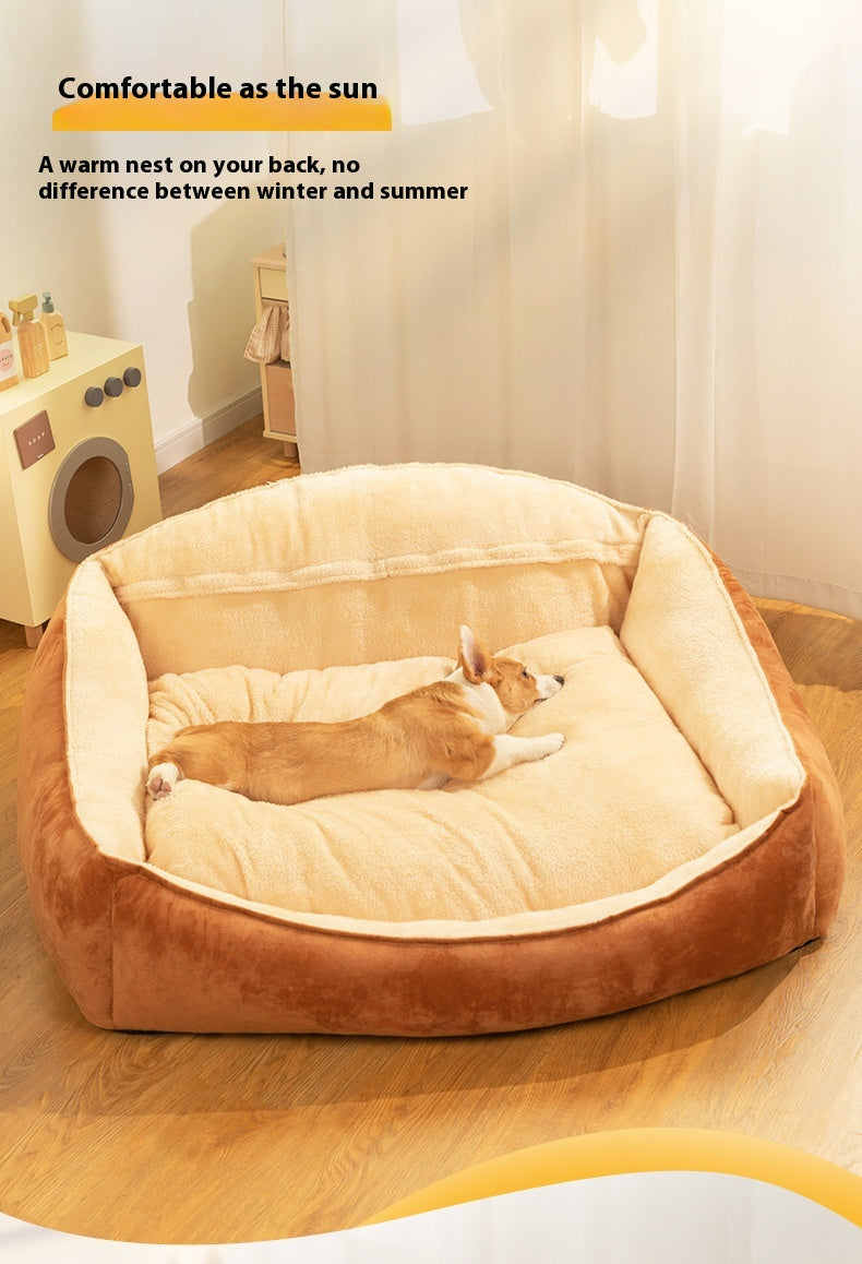 KFX-5182397 Large Dog Bed with Removable Washable Mattress for Winter Comfort