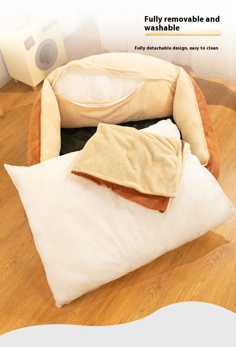 KFX-5182397 Large Dog Bed with Removable Washable Mattress for Winter Comfort