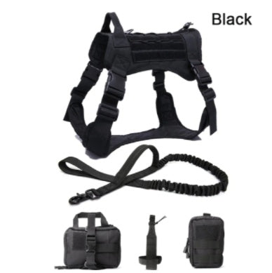KFX-5182525 Tactical Outdoor Dog Vest in Black, Brown, Green, and Camouflage - Sizes M, L, XL Available