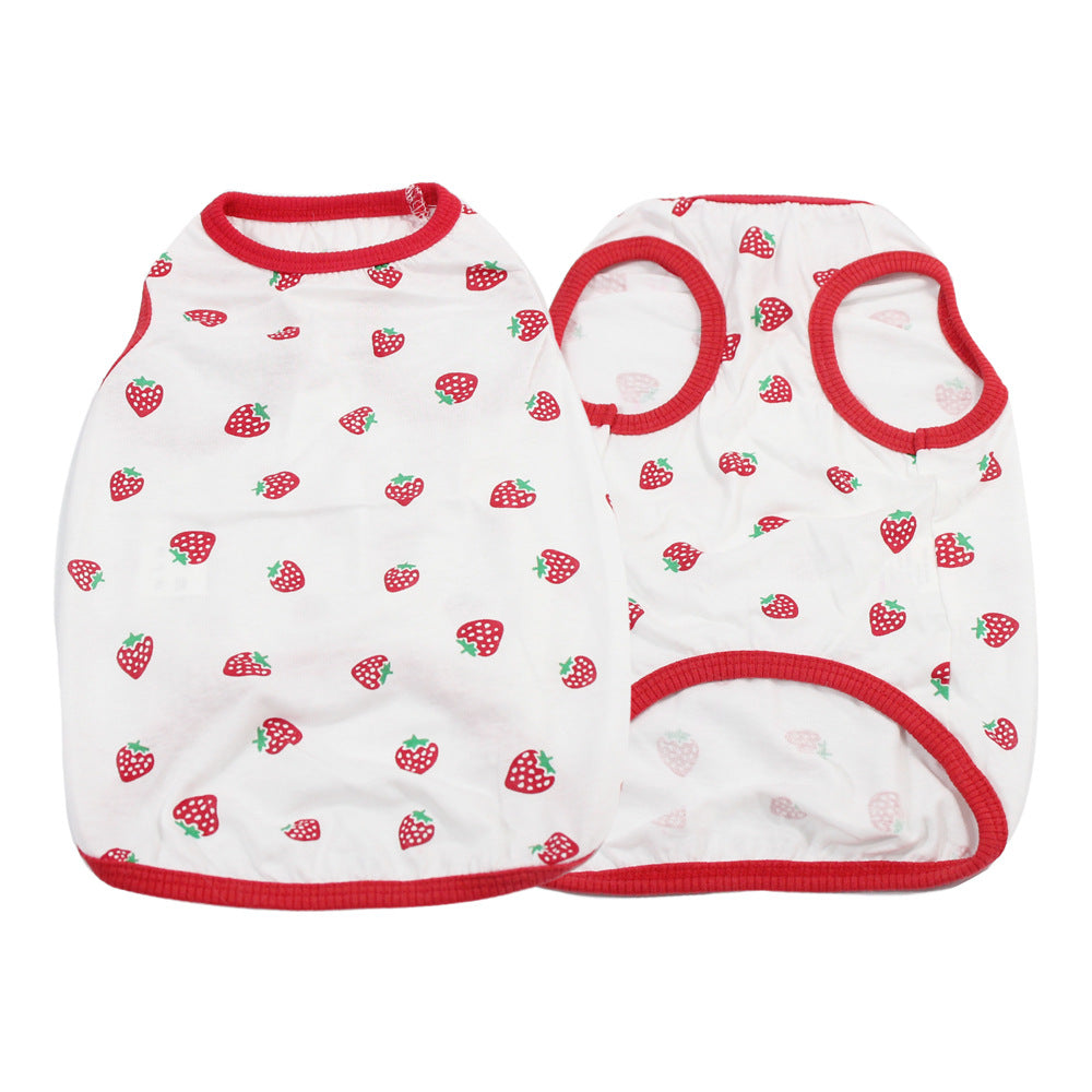 KFX-5182909 Anti-Lint Cartoon PET Vest in Black Heart, Carrot, and Strawberry - Sizes S to 11XL