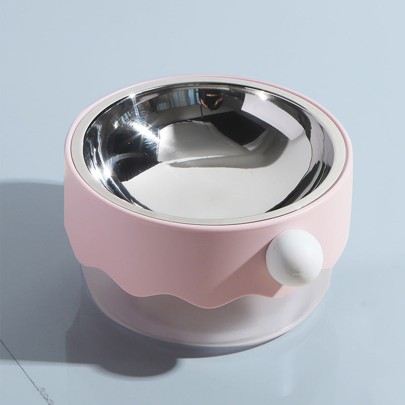 KFX-5184317 Stainless Steel Automatic Pet Bowl for Cats and Dogs - Available in White and Pink