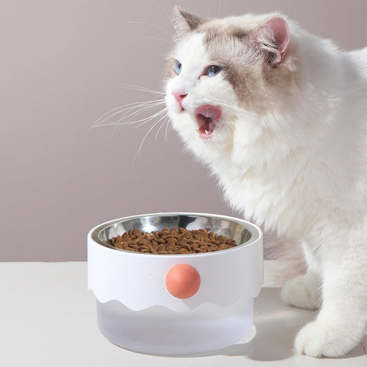KFX-5184317 Stainless Steel Automatic Pet Bowl for Cats and Dogs - Available in White and Pink