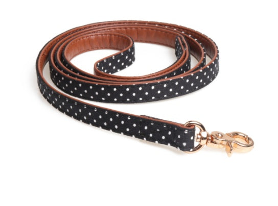 KFX-5187901 Polka Dot Triangle Scarf Collar and Leash Set for Dogs in Black, White, Red, Yellow