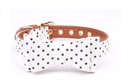 KFX-5187901 Polka Dot Triangle Scarf Collar and Leash Set for Dogs in Black, White, Red, Yellow
