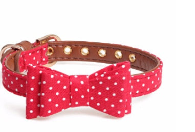 KFX-5187901 Polka Dot Triangle Scarf Collar and Leash Set for Dogs in Black, White, Red, Yellow