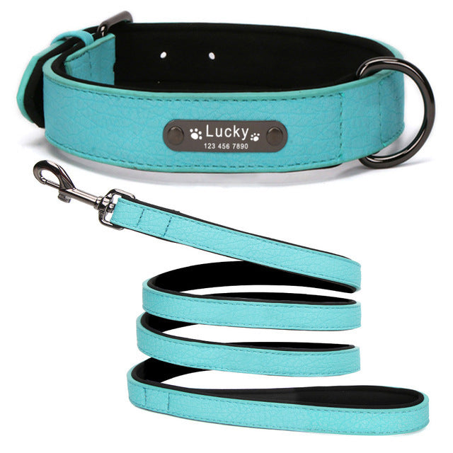 KFX-5190077 Eco-Friendly PU Dog Collar with Lychee Pattern for Large Dogs - Waterproof Inner Layer, Alloy Buckle
