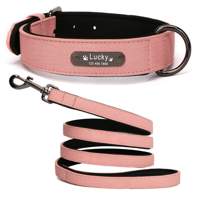 KFX-5190077 Eco-Friendly PU Dog Collar with Lychee Pattern for Large Dogs - Waterproof Inner Layer, Alloy Buckle
