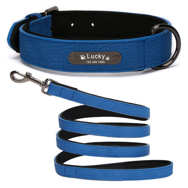 KFX-5190077 Eco-Friendly PU Dog Collar with Lychee Pattern for Large Dogs - Waterproof Inner Layer, Alloy Buckle