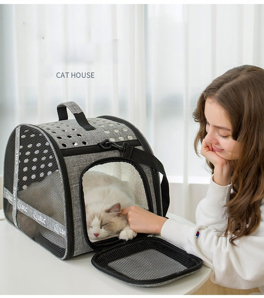 KFX-5190333 One Shoulder Portable Cat Travel Bag with Waterproof Oxford Cloth