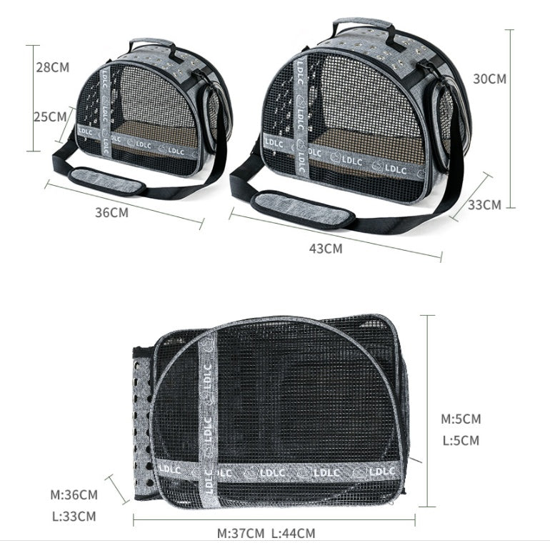KFX-5190333 One Shoulder Portable Cat Travel Bag with Waterproof Oxford Cloth