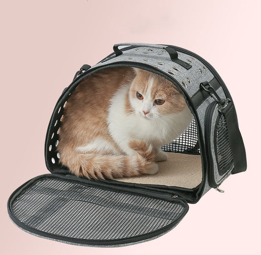 KFX-5190333 One Shoulder Portable Cat Travel Bag with Waterproof Oxford Cloth